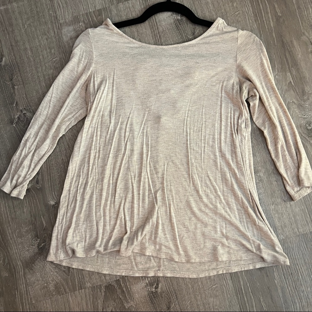 Beige 3/4 sleeve with criss cross back
